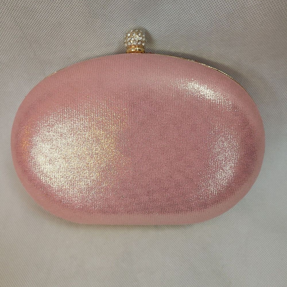 RAMLA Pink Rhinestone Luxury Prom Wedding Gala Handle & Chain Clutch Purse--New - Picture 5 of 8